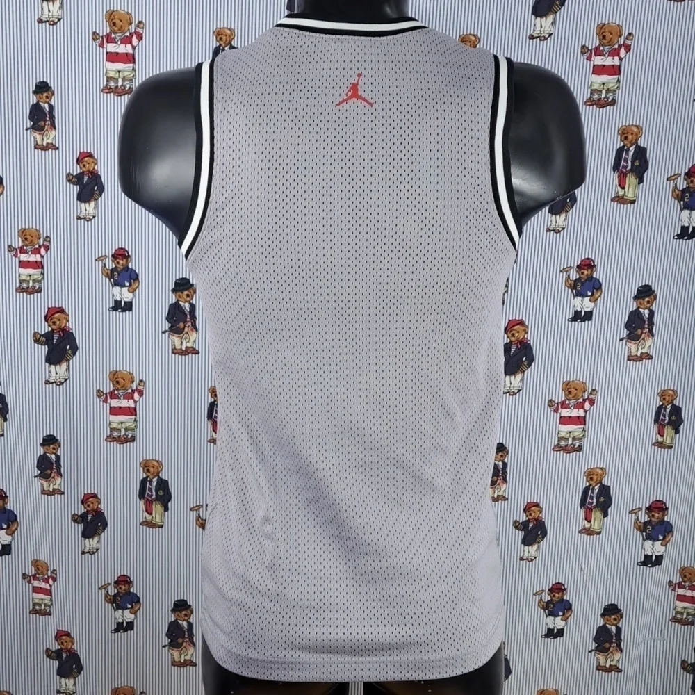 Jordan Brand flight jumpman spell out logo grey & red SM basketball jersey